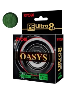 Плетеный шнур для рыбалки OASYS 0 60mm 150m Dark Green темно зеленый 0 25 Ryobi