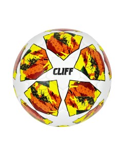 Мяч футбольный HS 3221 5 размер PU Hibrid бело желто оранжевый Cliff