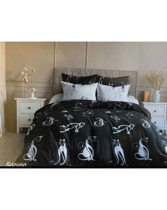 Комплект постельного белья Котовасия двухспальный с европростыней с наволочками 70х70 Nobrand