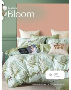 Постельное белье сатин Bloom 382 с компаньоном евро с нав 50х70 Goodnight