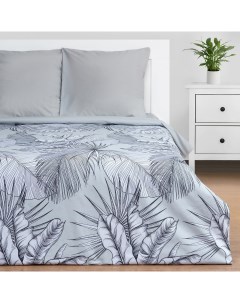 Комплект постельного белья Tropics двуспальный поплин gray Этель