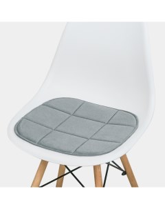 Комплект подушек на стул из велюра 4 шт 38х39 светло серый Flatlika