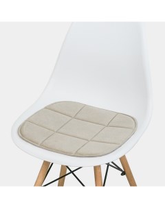 Комплект подушек на стул из велюра 2 шт 38х39 бежевый Flatlika