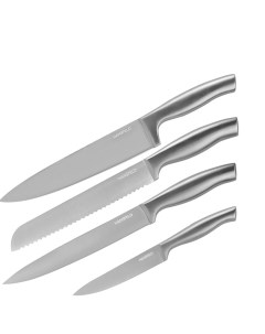 Набор кухонных ножей Aurora 4шт универсальный поварской разделочный для хлеба Hansfeld
