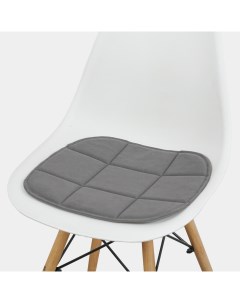 Комплект подушек на стул из велюра 2 шт 38х39 темно серый Flatlika