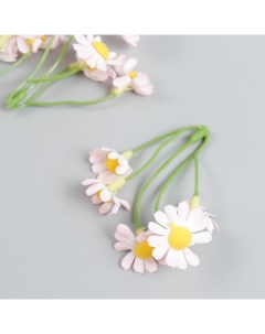 Цветы для декорирования Ромашки в связке цветок d 2 см розовые 7 см 3 шт Nobrand