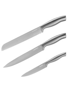Набор кухонных ножей Aurora 3шт универсальный разделочный для хлеба Hansfeld