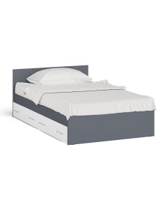 Кровать с ящиками для белья Мори 1200 графит белый 123 5х203 5х70 см Свк