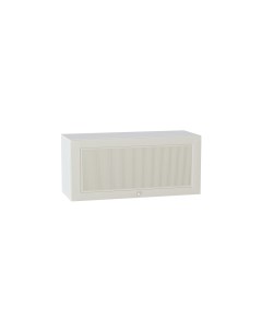Навесной шкаф горизонтальный 809 МС Моцарт МДФ цвет Белый Кварц грей Ф87Н Сурская мебель