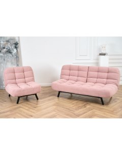 Комплект мягкой мебели диван и кресло Абри розовый Brendoss