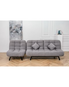 Комплект мягкой мебели диван и кресло Абри серый Brendoss
