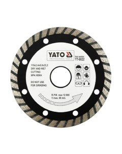 Отрезной Алмазный Диск Turbo Универ 115мм арт YT6022 Yato