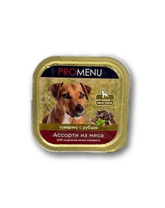 Консервы для собак PROMENU ассорти из говядины с рубцом 100 г Pro menu