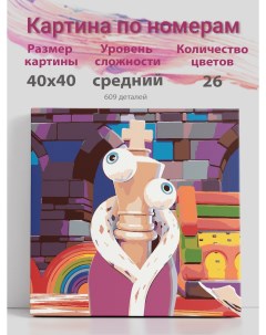 Картина по номерам Цифровой цирк Maski4 холст на подрамнике 40х40 см Раскрасим сами