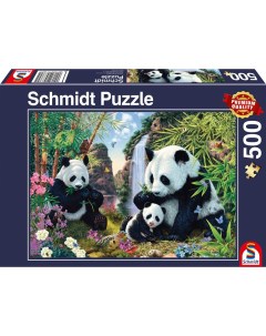 Пазл Семейство панд у водопада 500 деталей Schmidt