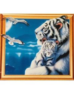 Алмазная мозаика Лунные тигры без подрамника 40х50 см Nobrand