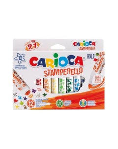 Набор фломастеров STAMPERELLO 12 цв в картонной коробке с европодвесом Carioca