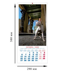Календарь на скрепке КР10 на 2025 год Кошки Эрмитажа КР10 25883 Тд медный всадник
