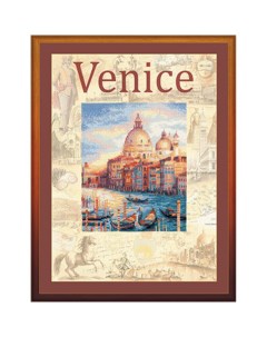 Набор для вышивания Частичная вышивка Города мира Венеция 30х40 см арт 0030 РТ Риолис