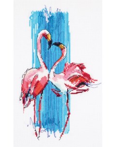 Набор для вышивания Розовые фламинго 17х25 см арт PT 7014 Panna
