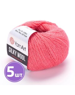 Пряжа Silky Wool 332 меланж багровый 5 шт по 25 г Yarnart