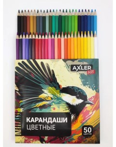Карандаши цветные Art для рисования и школы мягкие художественные набор 50 цветов Axler