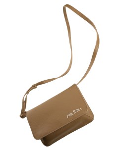 Кожаная сумка с вышитым логотипом Marni