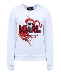 Хлопковый свитшот с вышивкой K Ikonik Year Of The Dragon Karl lagerfeld