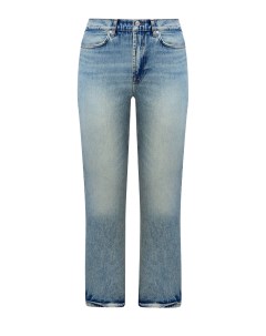 Укороченные джинсы Logan из окрашенного вручную денима с отворотами 7 for all mankind