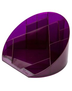 Подставка органайзер яркий офис 12 отделений прозрачная фиолетовая Attache