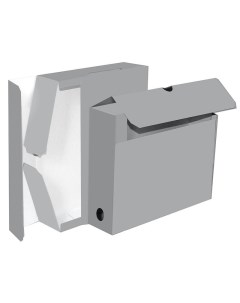 Короб архивный 75 мм а4 серый каширован картон Attache