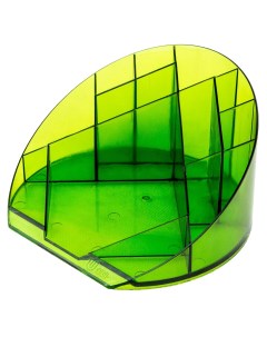 Подставка органайзер яркий офис 12 отделений прозрачная зеленая Attache