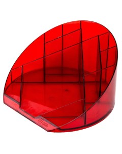 Подставка органайзер яркий офис 12 отделений прозрачная красная Attache