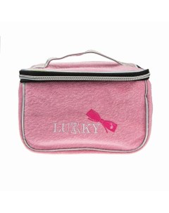 Косметичка чемоданчик ворсистая с логотипом Lukky