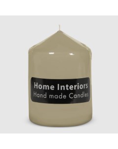 Свеча столбик светло серый 7х10 см Home interiors