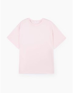 Светло розовая базовая футболка superoversize из джерси Gloria jeans