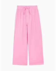 Розовые брюки Wide leg с завязками Gloria jeans