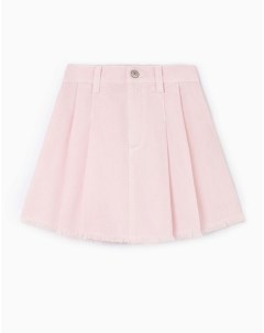 Розовая джинсовая юбка со складками и бахромой Gloria jeans