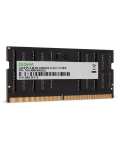 Модуль памяти SODIMM DDR5 32GB DGMAS54800032D PC5 38400 4800MHz CL40 1 1В dual rank Ret RTL Digma