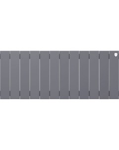 Биметаллический радиатор PianoForte 300 Silver Satin RTPSS30012 Серебристый 12 секций с боковым подк Royal thermo