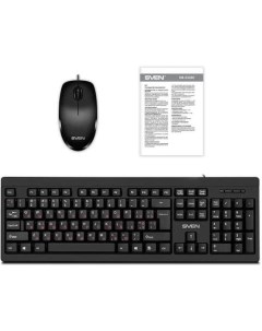 Набор клавиатура мышь KB S320C черный 104 кл 1000DPI 2 1кл Sven