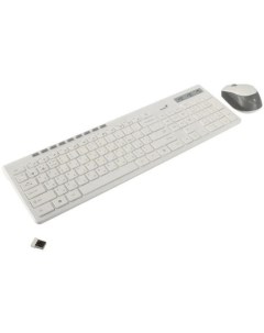 Комплект беспроводной Smart KM 8230 WHITE клавиатура мышь USB 1 мини ресивер на оба устройства Клави Genius