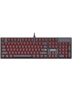Игровая клавиатура QUEST чёрная USB SNK Red красная подсветка 104 кл GK 596 Defender