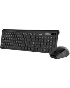 Комплект беспроводной Smart KM 8230 BLACK клавиатура мышь USB 1 мини ресивер на оба устройства Клави Genius