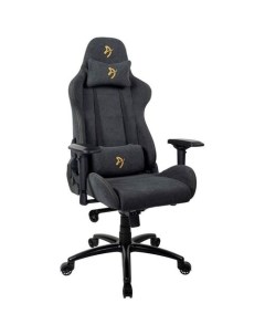 Кресло игровое Verona Signature Soft Fabric на колесиках ткань черный золотистый Arozzi