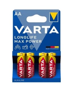 AA Батарейка LongLife Max Power LR6 Alkaline 4 шт Varta
