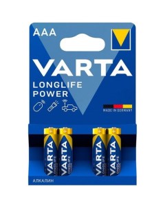 AAA Батарейка Longlife power High Energy Alkaline LR03 4 шт Varta