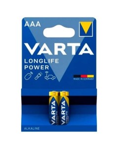 AAA Батарейка Longlife power High Energy Alkaline LR03 2 шт Varta