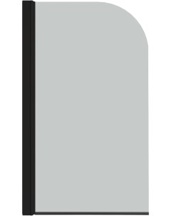 Шторка на ванну 130x75 профиль черный стекло прозрачное Parly