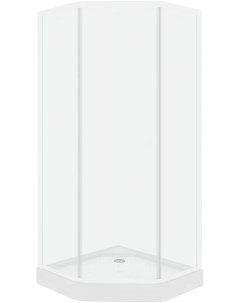 Душевой уголок ZEP91 90x90 с поддоном профиль белый стекло прозрачное 7173 Parly